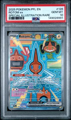 2025 POKEMON PFL EN-PHANTASMAL FLAMES SPECIAL ILLUSTRATION RARE ROTOM EX PSA 10 - Image 1