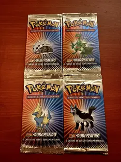 Ruby & Sapphire Vintage Pokemon Booster Packs Set Of 4 Full Art Set Spanish - Image 1