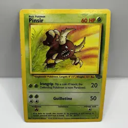 Pokemon TCG Pinsir Jungle 9/64 Regular Unlimited Rare Vintage Card 1999 - Image 1