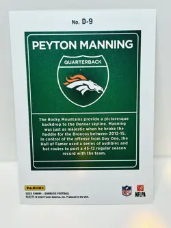 2023 Panini Donruss Downtown SSP Case Hit Peyton Manning D-9 Broncos - Image 4