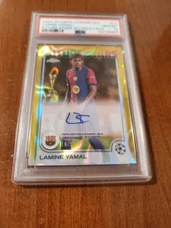 2024 Topps Chrome UCC Lamine Yamal Future Stars Gold Lava Auto /50 PSA 10 - Image 4