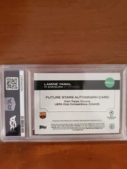 2024 Topps Chrome UCC Lamine Yamal Future Stars Gold Lava Auto /50 PSA 10 - Image 5