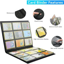 Trading Cards Binder,9 Pocket Football Binder Card Organize Album for Pokemon - Image 3