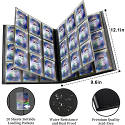 Trading Cards Binder,9 Pocket Football Binder Card Organize Album for Pokemon - Image 4