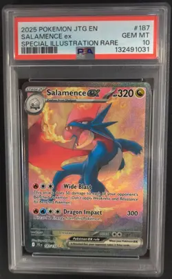 PSA 10 Salamence ex 187/159 JTG Special Illustration Rare Pokemon Graded Card - Image 1