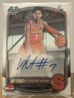 2025-26 Bowman Basketball Kiyan Anthony 1st Bowman Chrome Auto #CPA-KA Syracuse - Image 1