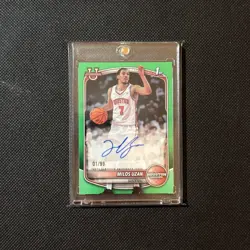 Bowman 2025-26 Basketball Milos Uzan 1st Green Auto #’ed 1 /99 - Image 1
