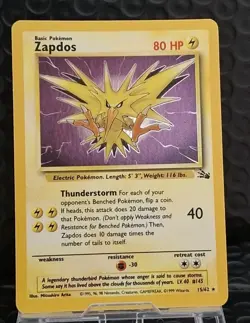 Zapdos - 15/62 - 1999 Fossil Unlimited - WOTC - Holo Rare - Pokemon TCG - LP - Image 1