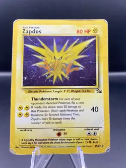 Zapdos 15/62 Holo Fossil Unlimited - Holo Rare - WOTC Pokemon Card - Image 1