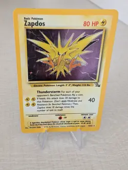 Pokemon TCG Zapdos Fossil Holo Card 15/62 Unlimited Rare, NM Condition - Image 1