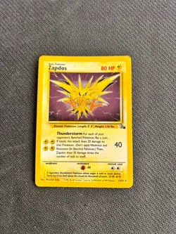 Pokemon TCG Zapdos Fossil Holo Card 15/62 Unlimited Rare LP/MP - Image 1
