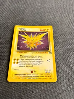 Pokemon TCG Zapdos Fossil Holo Card 15/62 Unlimited Rare LP/MP - Image 2