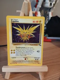 Pokemon TCG Zapdos Fossil Holo Card 15/62 Unlimited Holo Rare - Image 1