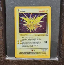 Pokemon TCG Zapdos Fossil Holo Card 15/62 Unlimited Basic MP Condition - Image 1