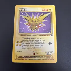 Pokemon TCG Zapdos Fossil Holo Card 15/62 Unlimited Rare, LP - Image 1