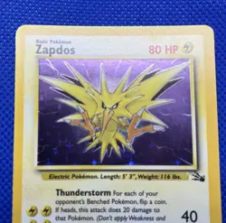 Pokemon TCG Zapdos Fossil Holo Card 15/62 Unlimited Rare 1999 - Image 2