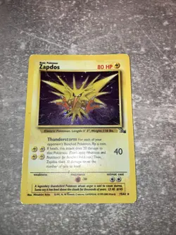 Pokemon TCG Zapdos Fossil Holo Card 15/62 Unlimited Rare 1999 - Image 2
