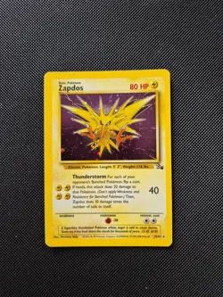 Pokemon TCG Zapdos Fossil Holo Card 15/62 Unlimited Rare, LP - Image 1
