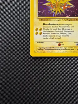 Pokemon TCG Zapdos Fossil Holo Card 15/62 Unlimited Rare, LP - Image 2