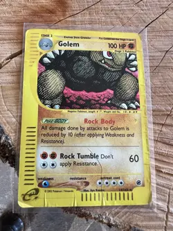 Pokemon TCG Card English e-Series expedition Golem 14/165 Holo Rare Damaged - Image 1