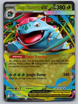 Mega Venusaur ex 003/132 Double Rare Mega Evolution Pokemon Near Mint - Image 1