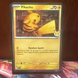 Pikachu 051 /162 - Stamped 2026 Pokemon Day 30th Anniversary Promo Cosmos Holo - Image 1