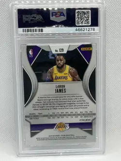 2019-20 LeBron James - Panini Prizm Red White & Blue Refractor #128 Lakers - Image 2