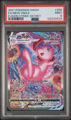 Mew VMAX 269/264 FUSION STRIKE SECRET RARE ALT ART PSA 9 Mint - Image 1