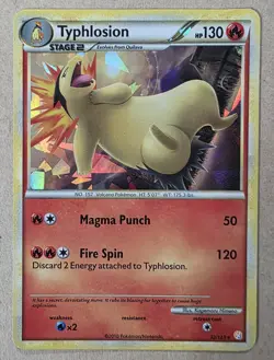 Pokemon TCG Typhlosion Card 32/123 Cracked Ice Holo HeartGold SoulSilver - Image 1