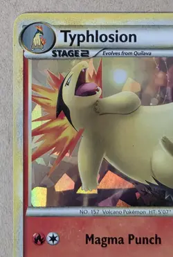 Pokemon TCG Typhlosion Card 32/123 Cracked Ice Holo HeartGold SoulSilver - Image 3