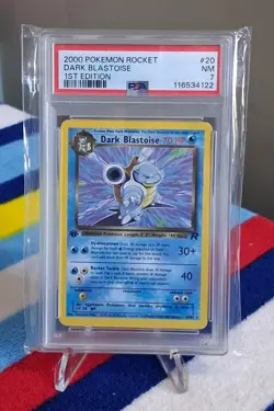 Pokemon Dark Blastoise 1st Edition Card 20/82 PSA 7 Near Mint, 2000 Team Rocket - Image 1