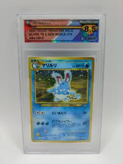 Vtg DSG 8.5 Azumarill Pokemon TCG 2000 Neo Genesis 1st Edition #184 Holo Card - Image 2