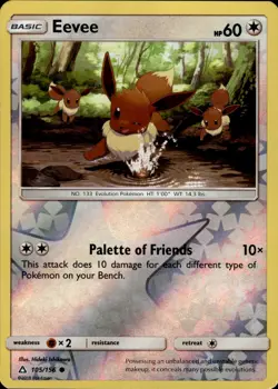 Pokemon TCG Reverse Holo Card Eevee (105) SM - Ultra Prism 105/156 - Image 1
