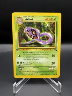 Pokemon Arbok 31/62 Fossil 1st Edition Uncommon Card - NM - Image 1