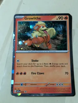 Pokemon Card Growlithe SVP 024 Cosmos Holo With HD GALAXY Swirl - Image 3