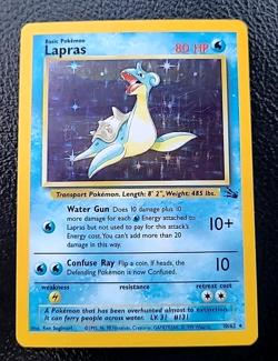 Lapras 10/62 Holo Rare Fossil Pokemon Card - NM - Image 1