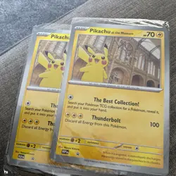 2 x Pikachu At The Museum OVERSIZED Promo Card - Natural History Museum - SEALED - Image 1