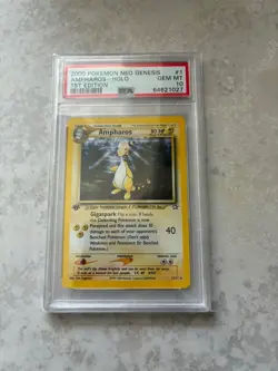 Pokemon PSA 10 1st Edition Neo Genesis Ampharos Holo Rare 1/111 GEM MINT - Image 1