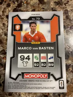 2026 Panini Prizm Monopoly Fifa World Cup - Marco Van Basten #73 Red Prizm - Image 2