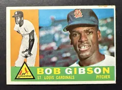1960 Topps - Bob Gibson #73 St. Louis Cardinals HOF - VG Condition (No Creases) - Image 1