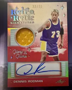 2025 Leaf Glory Of The Game Dennis Rodman Retro Relic Signatures Auto 33/35 - Image 1