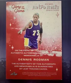 2025 Leaf Glory Of The Game Dennis Rodman Retro Relic Signatures Auto 33/35 - Image 2