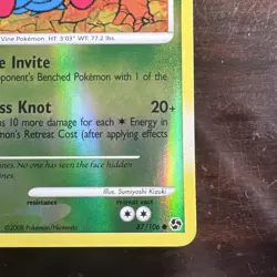 Pokemon Tangela Reverse Holo Card 87/106 Great Encounters Series - Image 3