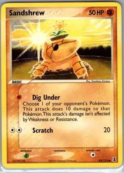 Sandshrew 82/113 Non Holo Delta Species - Pokemon Card - NM - Image 1