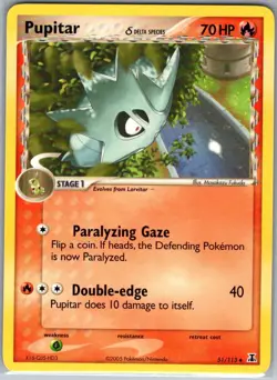 Pupitar (Delta Species) 51/113 Non Holo Delta Species - Pokemon Card - NM - Image 1