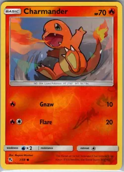 Charmander 7/68 Reverse Holo Hidden Fates - Pokemon Card - NM - Image 1