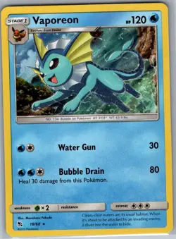 Vaporeon 18/68 Holo Hidden Fates - Pokemon Card - NM - Image 1