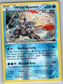 White Kyurem 21/124 Reverse Holo XY - Fates Collide - Pokemon Card - NM - Image 1