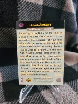 1995-96 Upper Deck Collector's Choice - Prize Crash the Game Michael Jordan #C30 - Image 3
