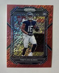 2022 Panini Prizm Treylon Burks Red Shimmer Rookie /35 #313 - Image 1